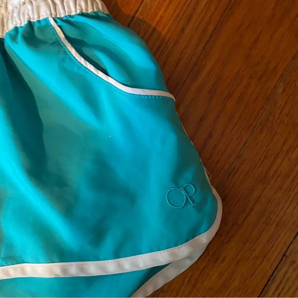 OP Women's/Kids Turquoise and White Athletic Shorts