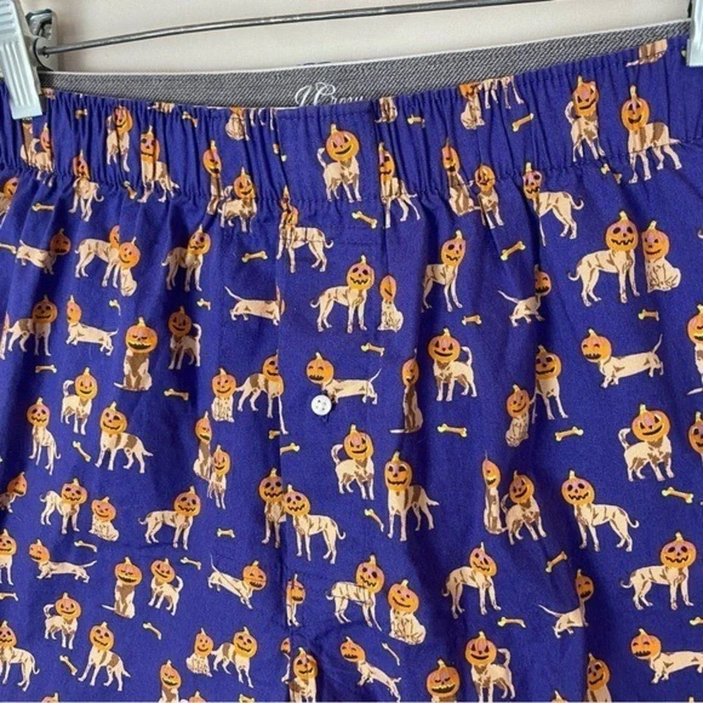 NWT J Crew 100% Cotton Printed Boxer‎ Underwear Size Small Halloween Pumpkin Dog