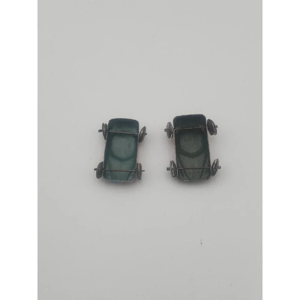 Vintage‎ miniature doll house tin toy cars - Taxi & Police Chief