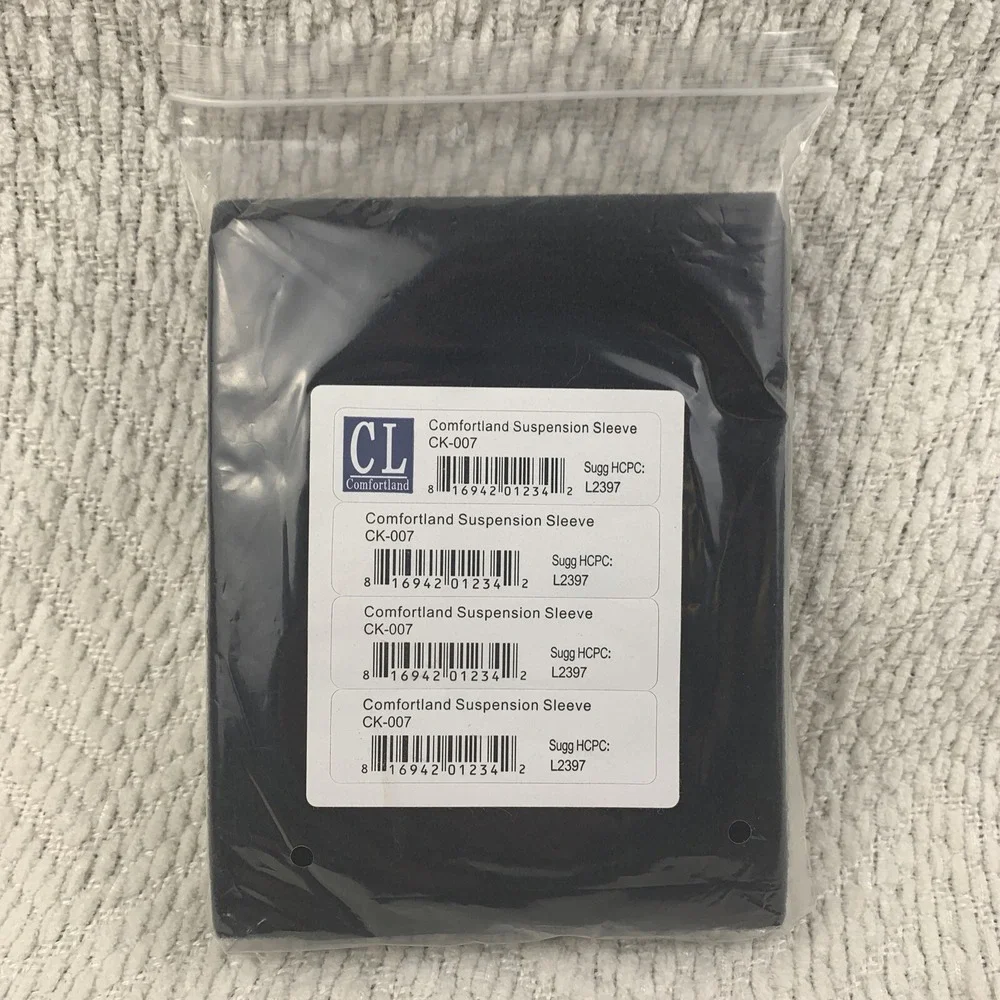 NEW Comfortland‎ CK-007 Knee Brace Suspension Sleeve L2397 Black Comfort Land