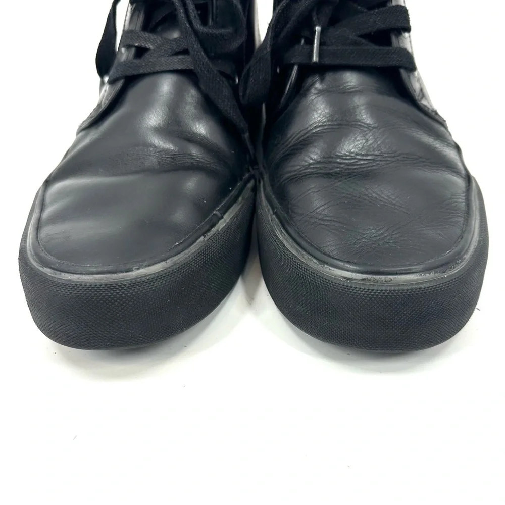 Polo Ralph Lauren Maykn Oil Leather Chukka Boots Mens 9 Black Shoes Preppy