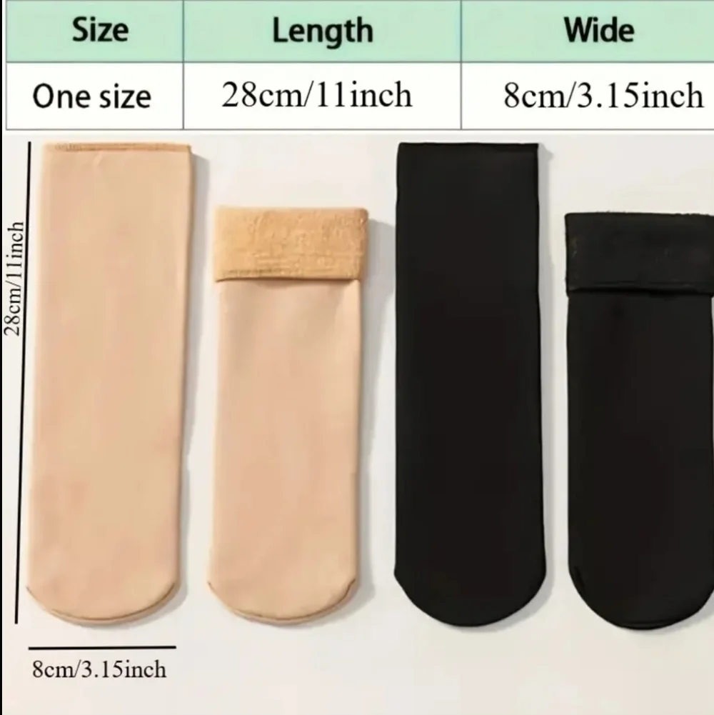Thermal Fleece-Lined Winter Socks  Cozy Warm, 4 Pair NEW