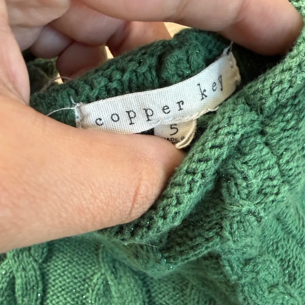 Copper Key Forest Green Cowl Neck Sweater