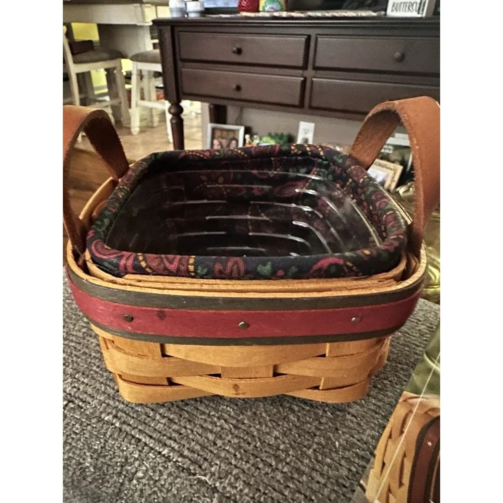 Longaberger American Craft Traditions Basket Lining and Plastic Protector Set‎