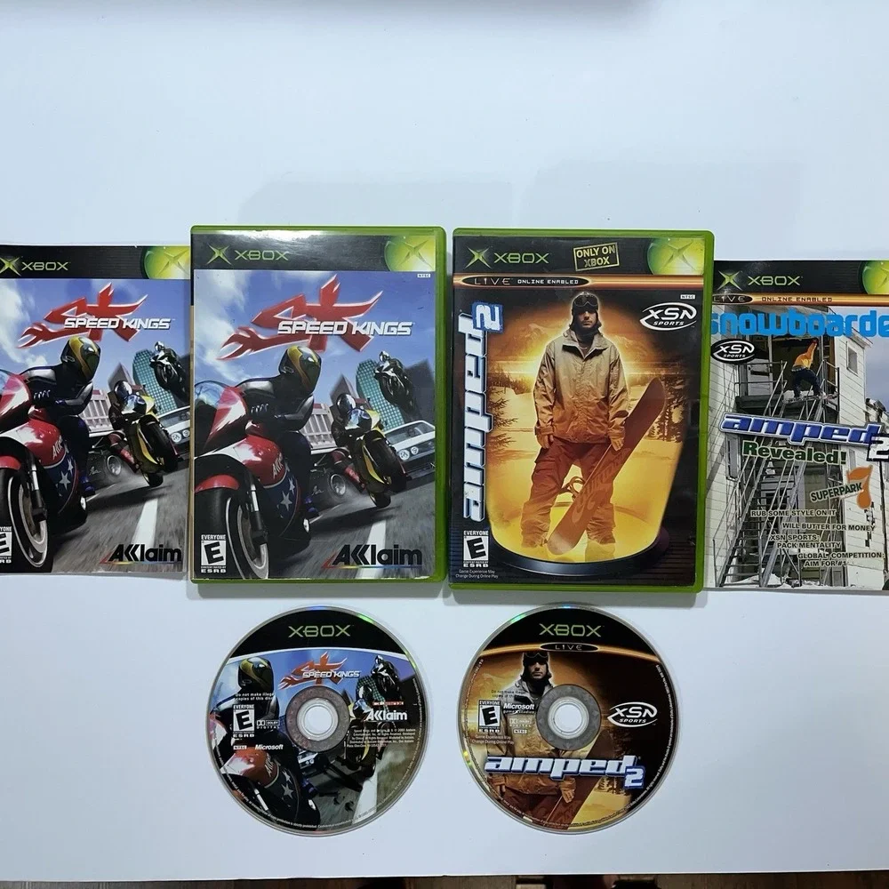 2 Original XBOX Games Speed Kings & Amped 2 Both Complete CIB