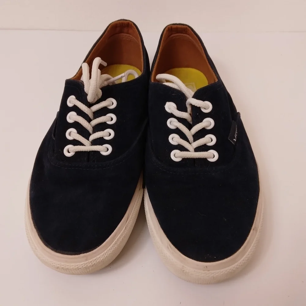 EUC Unisex Blue Sueded Velvet Vans Men's 4.5 Women's 6.5