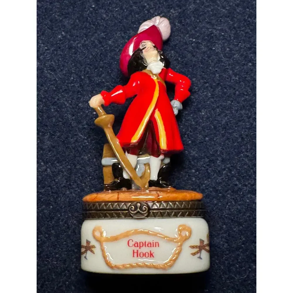 Vintage Disney Captain Hook Trinket Box w/ Looking Glass