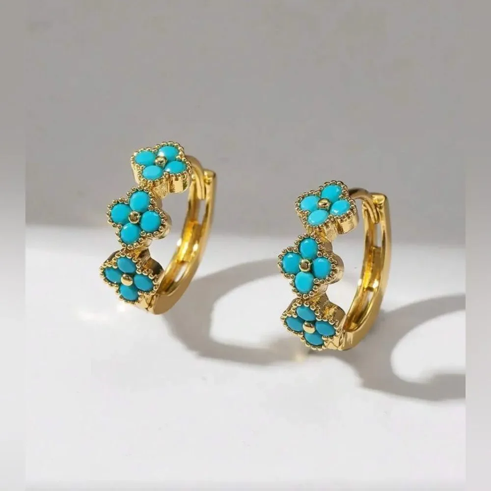 Floral Hoop Earrings Q328