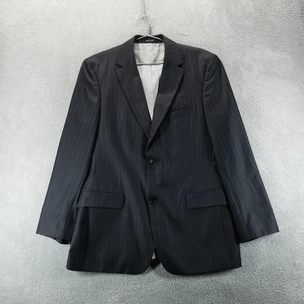 Hugo Boss Blazer Mens 42R Gray Pinstripe Super 120‎ Wool Pasolini Movie