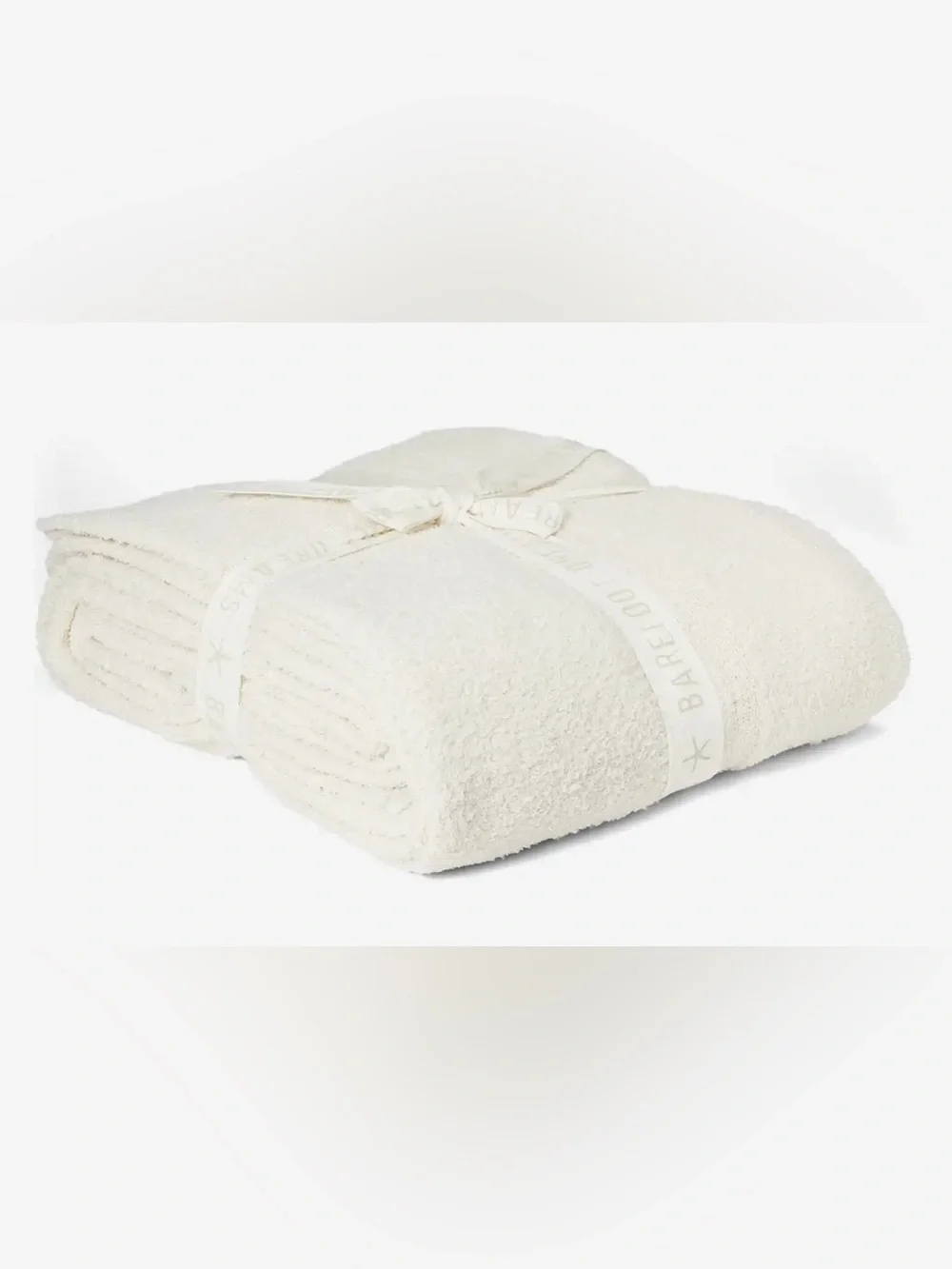 Barefoot Dreams Plush Cream throw blanket, brand new with tags