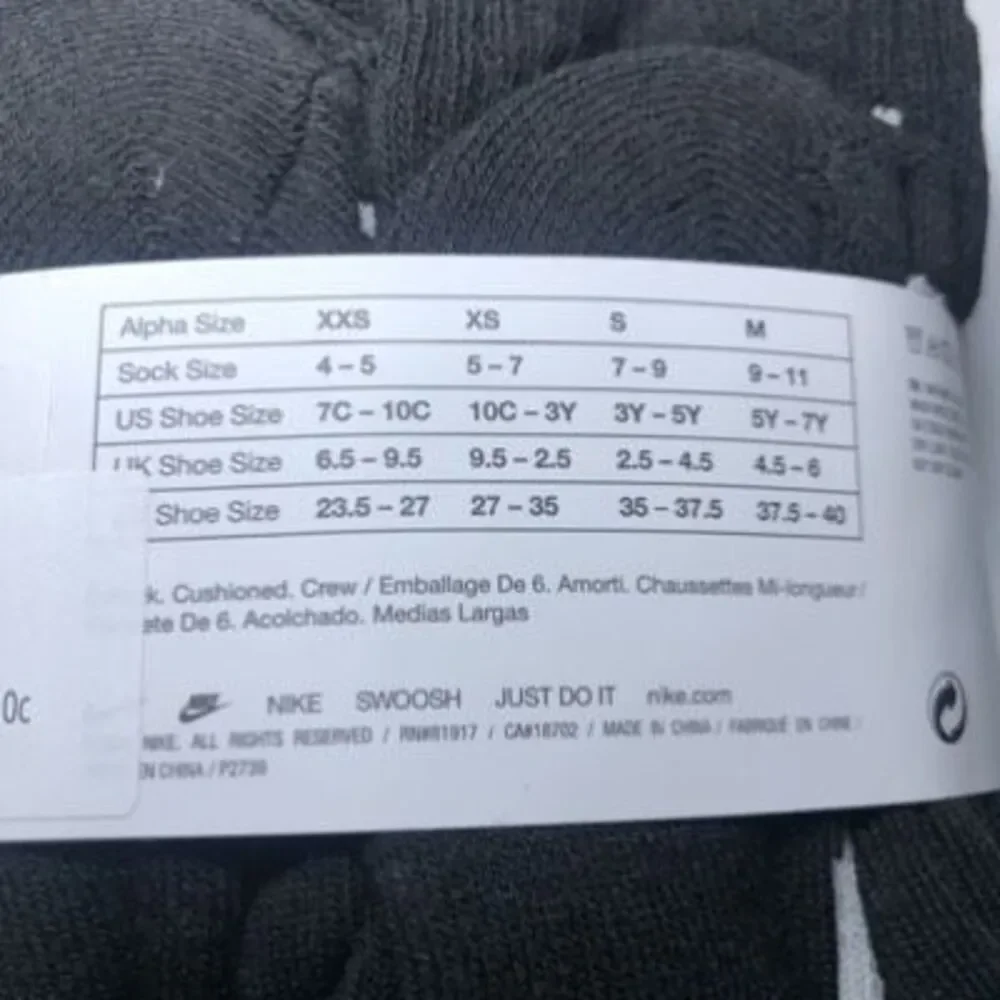Nike kids socks 6-pack size 7C-10C