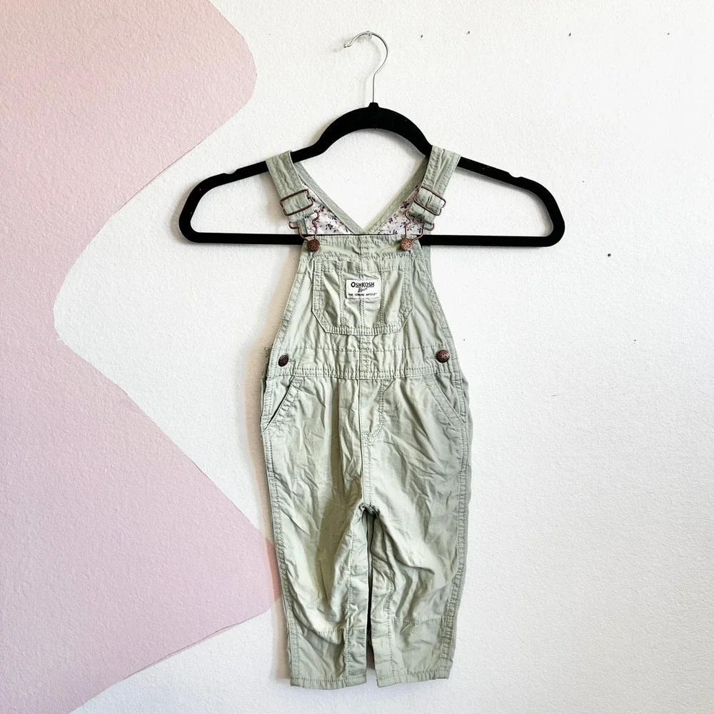 Oshkosh B'Gosh Girls‎ 12m Overalls Green Classic Cottagecore