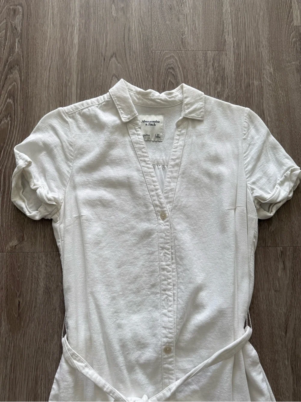 Abercrombie & Fitch Linen Blend Button Down Mini Dress