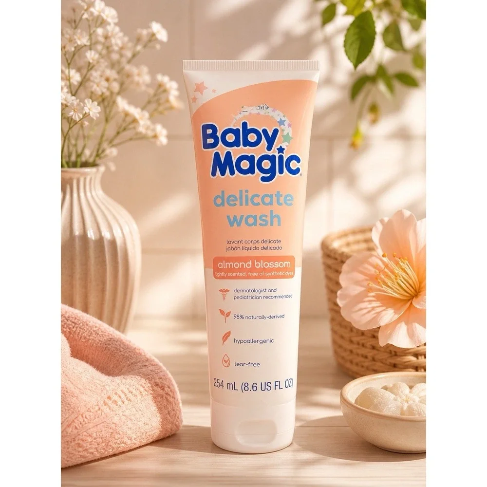 Baby Magic Delicate Wash Almond Blossom Hypoallergenic Oat Aloe Shea 8.6 oz  New
