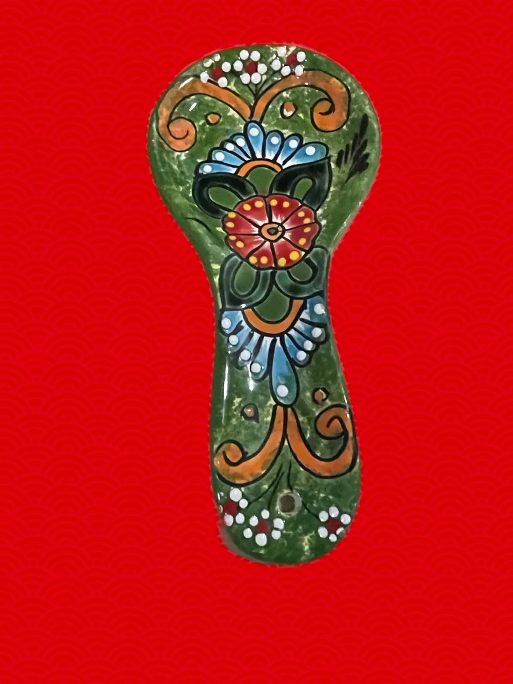 Hand -Painted from Mexico-Porcelain utensil tray