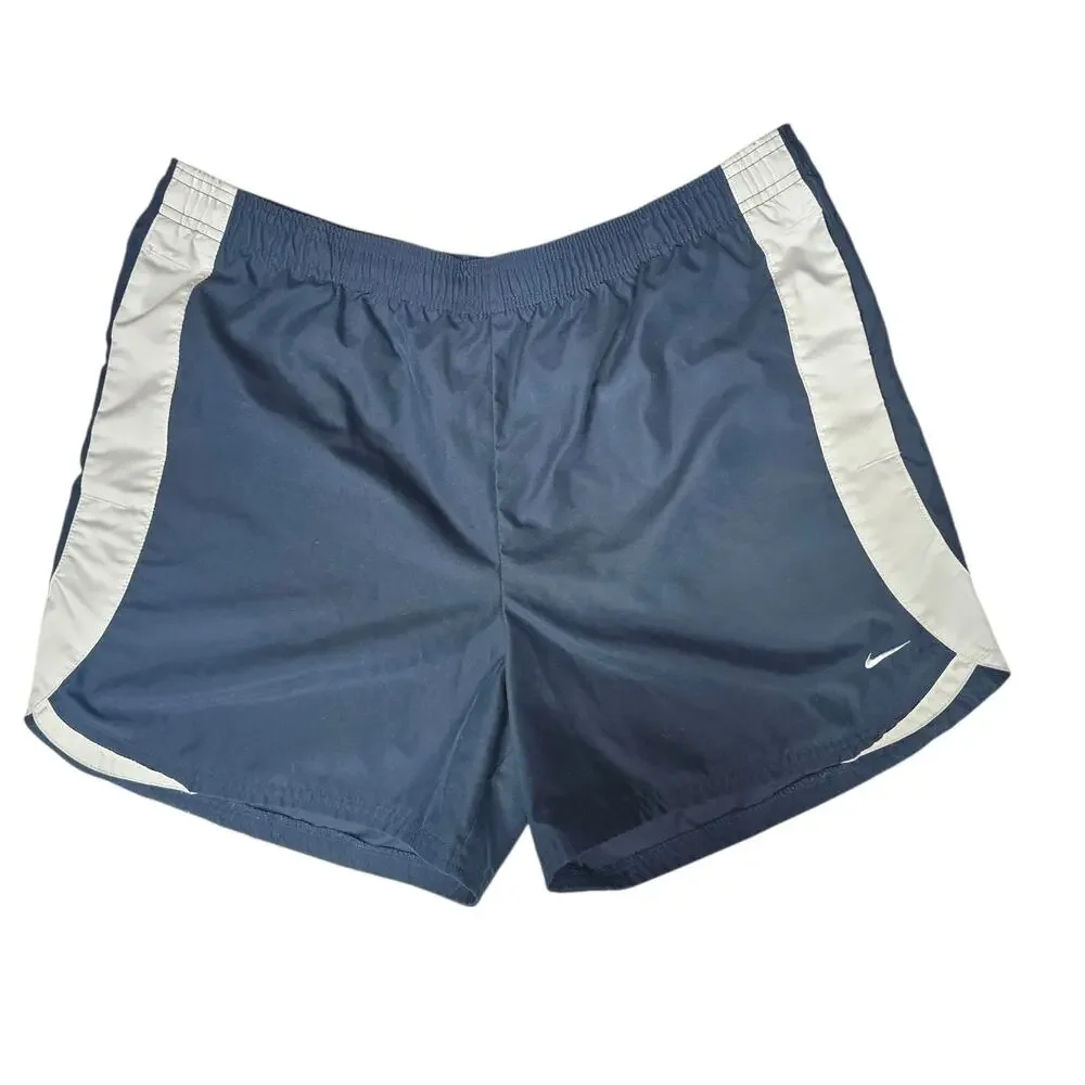 Nike Navy and White Running Shorts Women's Size M (8-10)