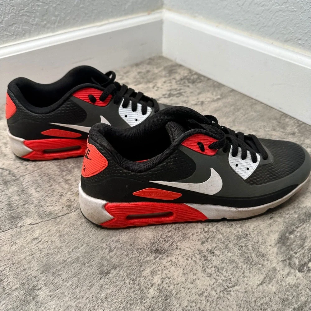 Nike Air Max 90 G Golf Shoes Black Anthracite Chile Red‎ CU9978-002 Mens