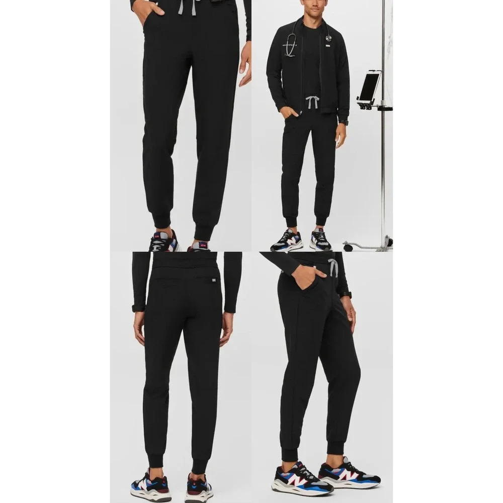 FIGS Zamora Jogger Scrub Pants Mens Large Black Technical Collection Drawstring