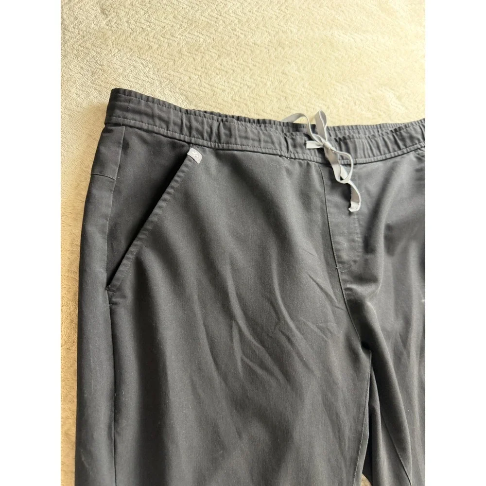 FIGS Zamora Jogger Scrub Pants Mens Large Black Technical Collection Drawstring