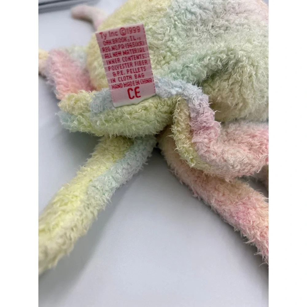 Ty Beanie Buddies Inky the Octopus Pastel Tie Dye Plush 1999 Large 11 Inch‎ Toy
