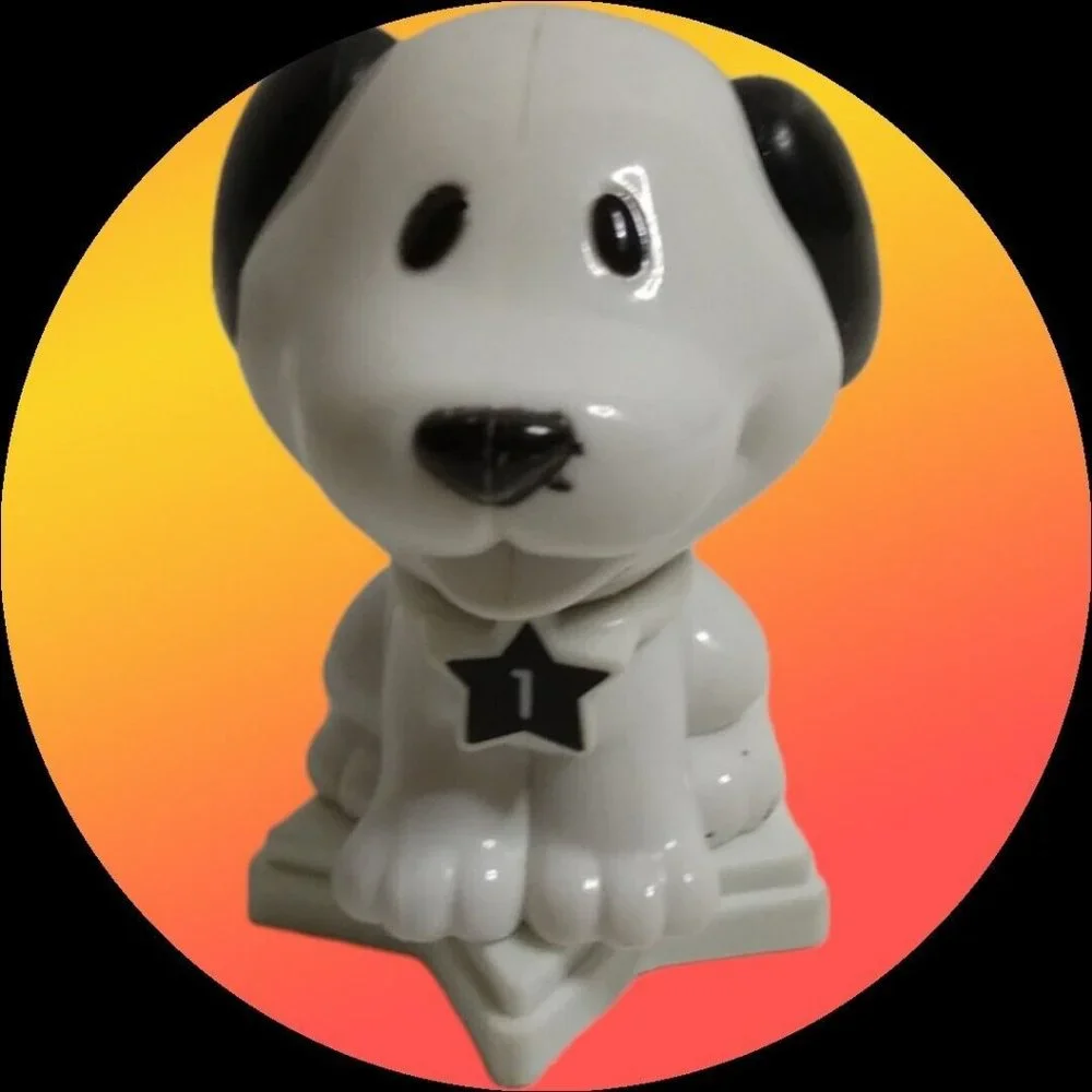 Cake Decoration Snoopy White Dog Collar Says #1 Action‎ Figure