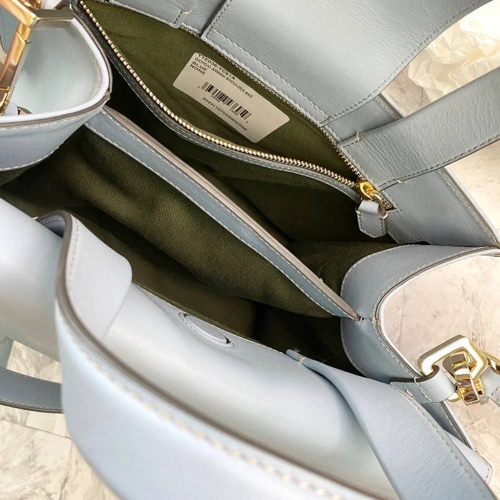 NWOT Emporio Armani Square Leather Satchel