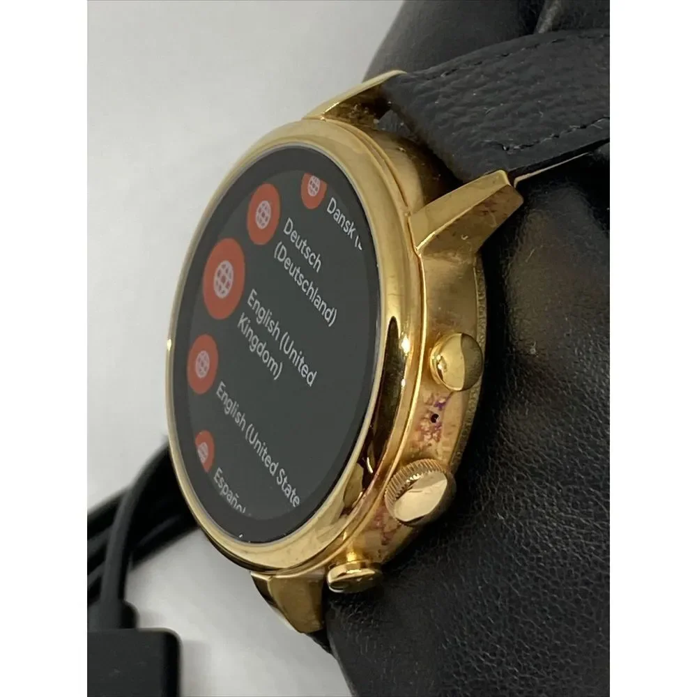 Fossil Venture HR Gen 4 FTW6018 Women's Black Leather Digital Dial Smart Watch