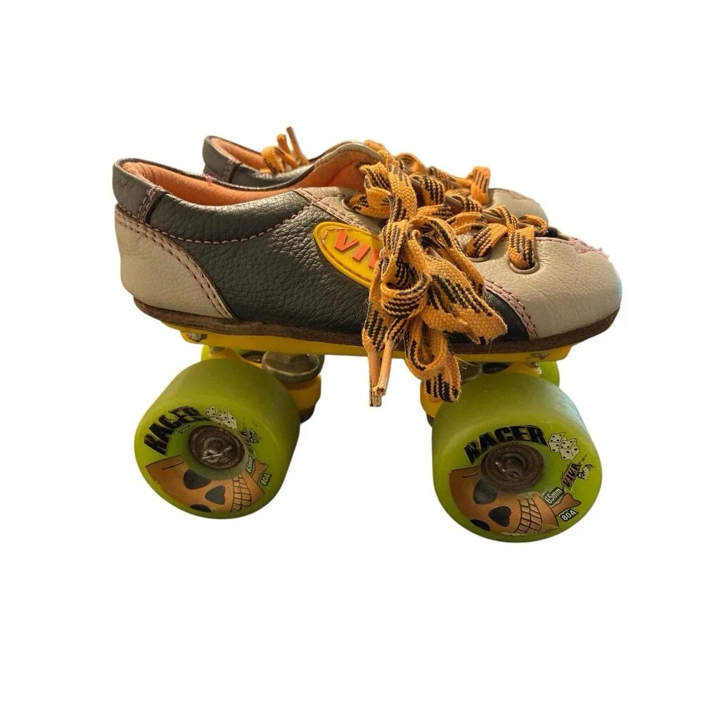 Vintage Viva 4.6 Roll‎ Skates Leather Toddler Boy/Girl Size 1