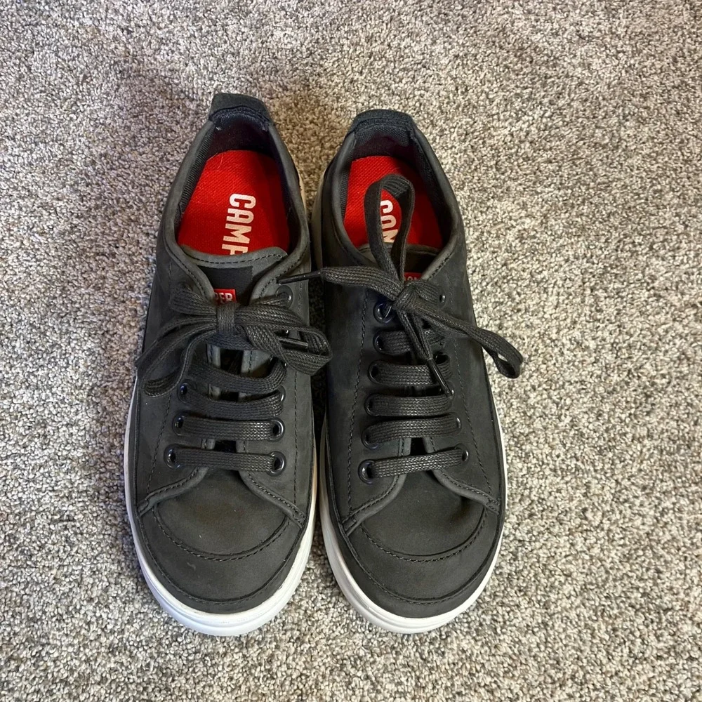 Camper Runner Up Dark Grey Nubuck Leather Platform Sneakers EU 36 US 6 Retro EUC