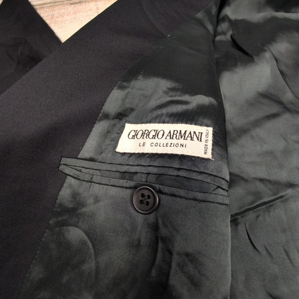 Giorgio Armani Le‎ Collezioni Black Pure Virgin Wool Blazer Jacket Italy 42