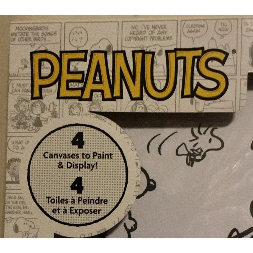 Peanuts Amazing Art Set For Kids, 4 Canvases To Paint, New In‎ Sealed In Box