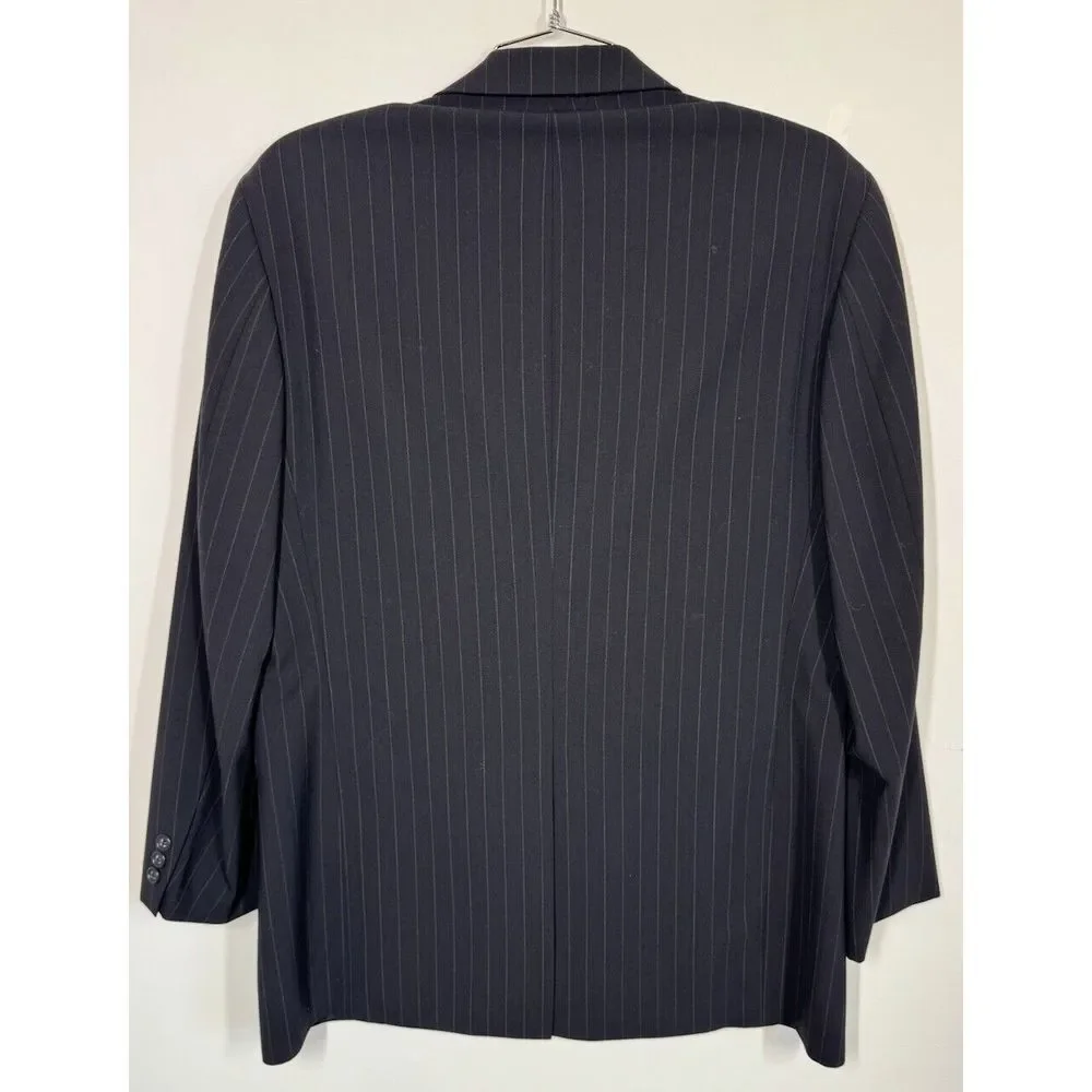 Brooks Brothers Brooksease 44L Navy Pinstripe Wool Blazer‎ Sport Coat Jacket