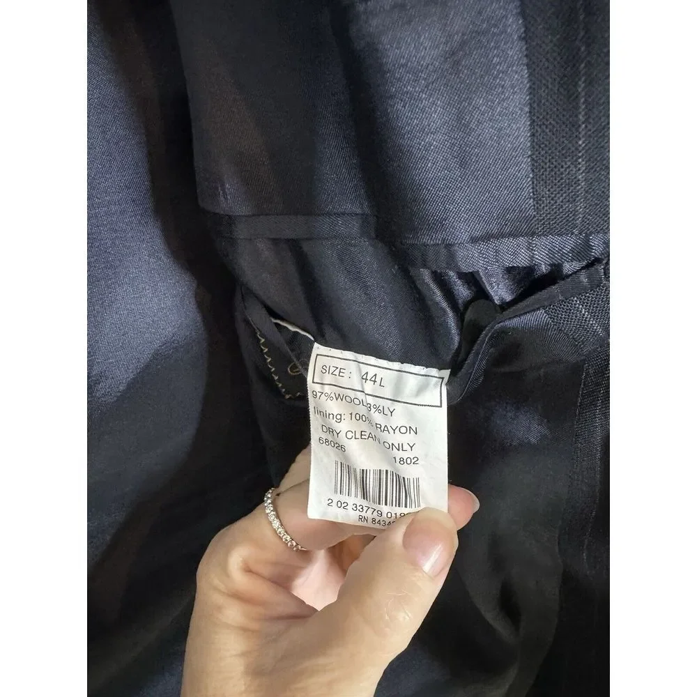 Brooks Brothers Brooksease 44L Navy Pinstripe Wool Blazer‎ Sport Coat Jacket
