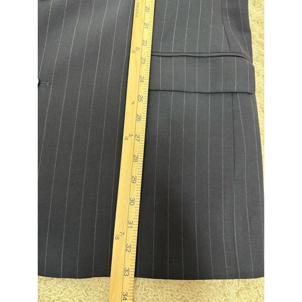 Brooks Brothers Brooksease 44L Navy Pinstripe Wool Blazer‎ Sport Coat Jacket