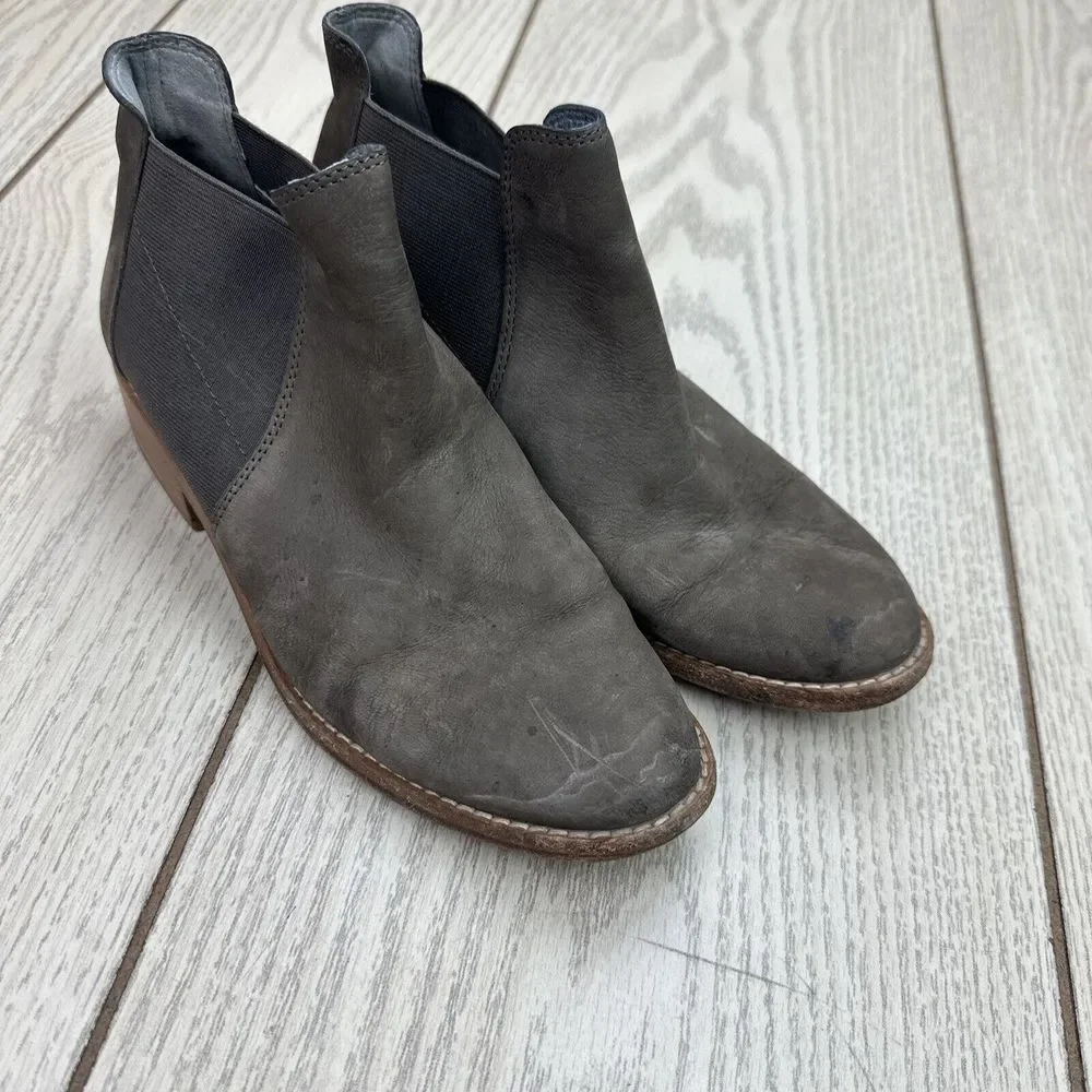 Eileen Fisher Brown Suede Chelsea Ankle Boot Size‎ 6 Wedge Heel Bootie
