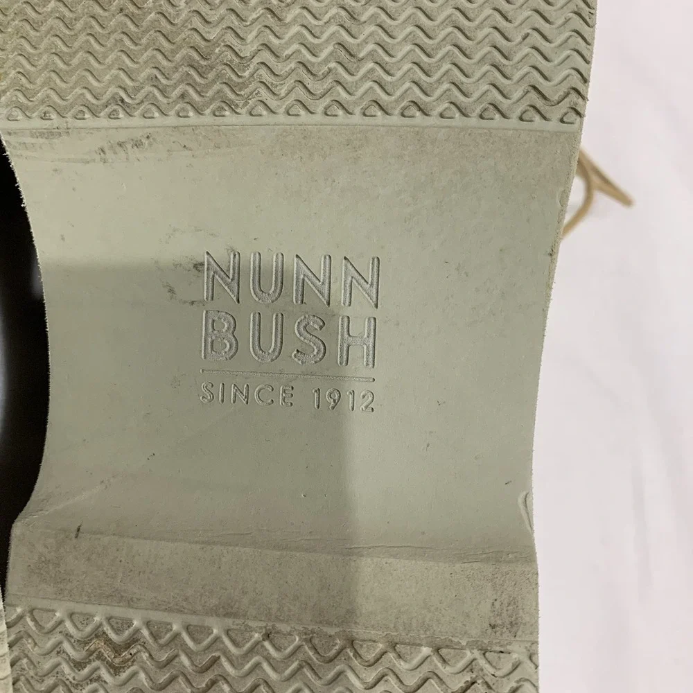 Nunn Bush Canvas Plain Toe Oxford Dress Shoes Mens 12 M Gray Brown Lace Up