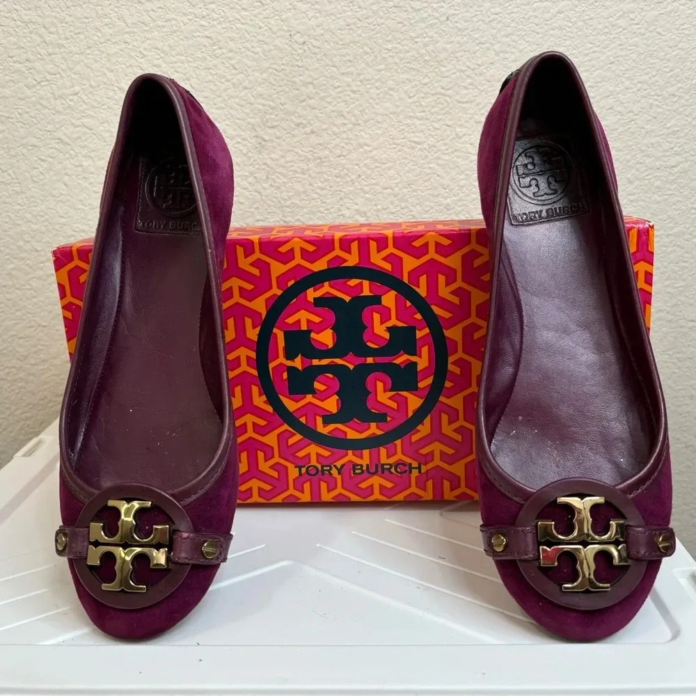 Tory Burch Aaden Flats in Red Wine