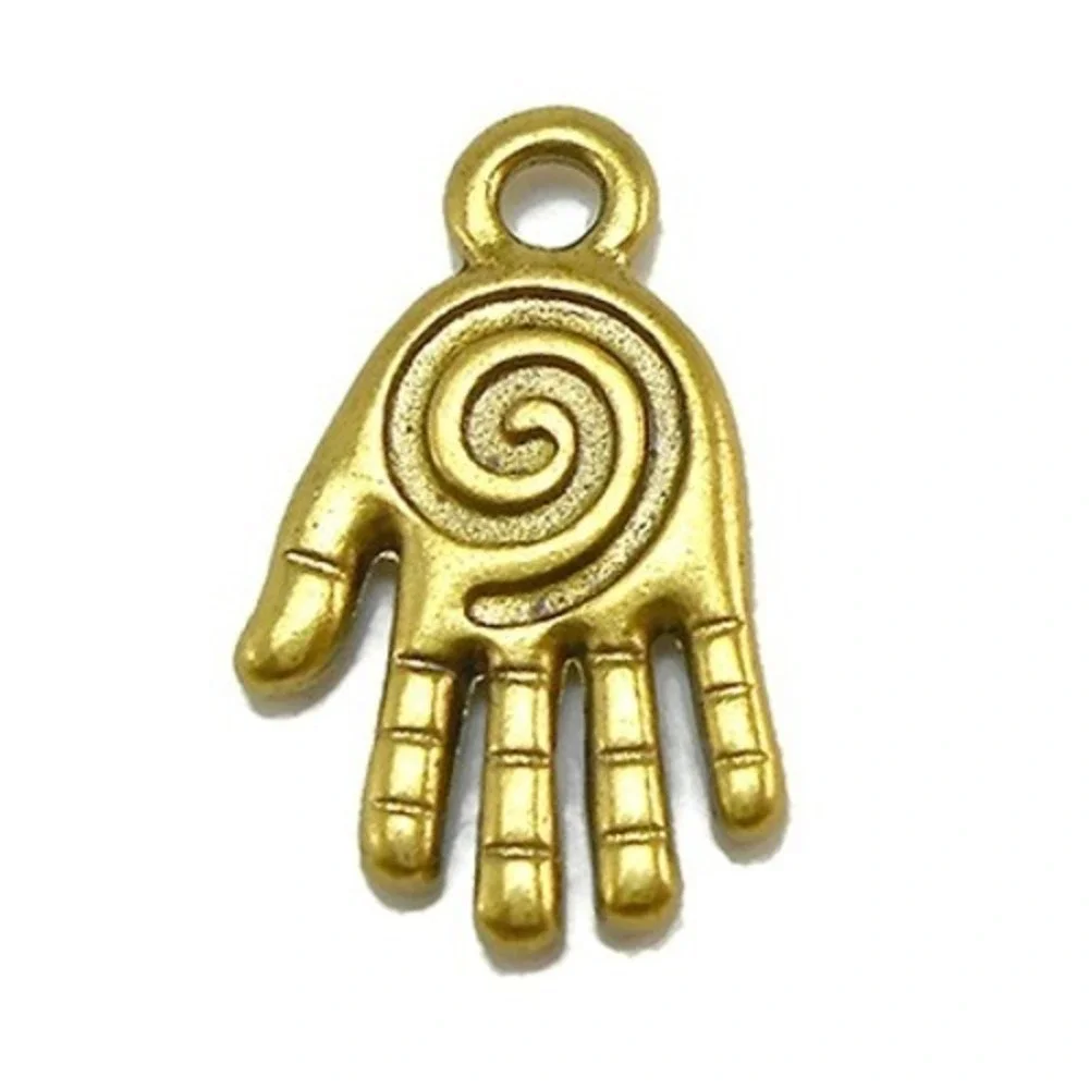 8pcs‎ Hand Charms gold tone metal palm reader