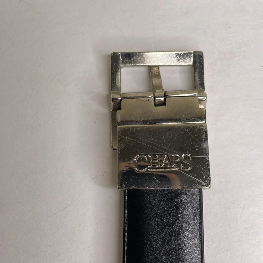 CHAPS Belt Brown Vegan Leather silver Buckle Boy’s XS 19-24