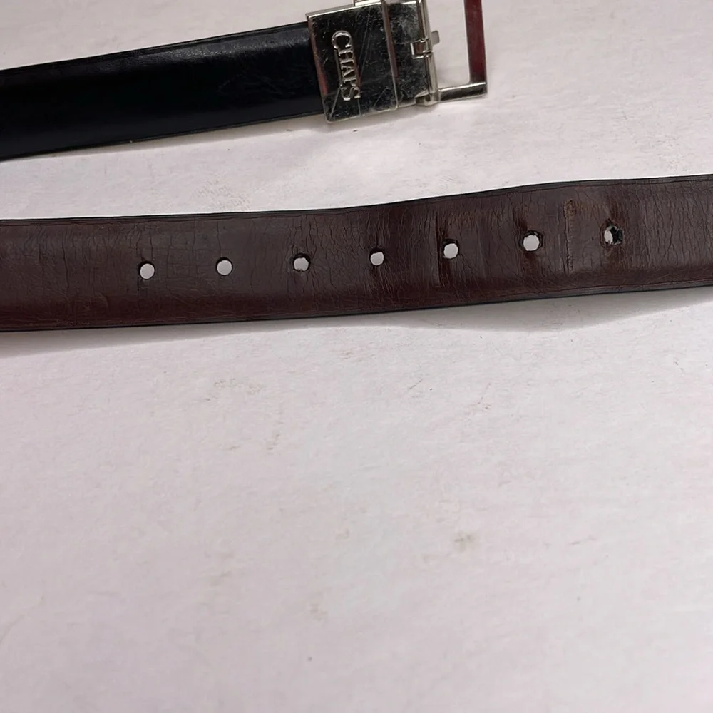CHAPS Belt Brown Vegan Leather silver Buckle Boy’s XS 19-24
