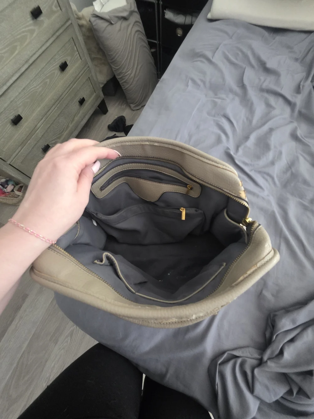 Worn Michael Kors Grey Bag