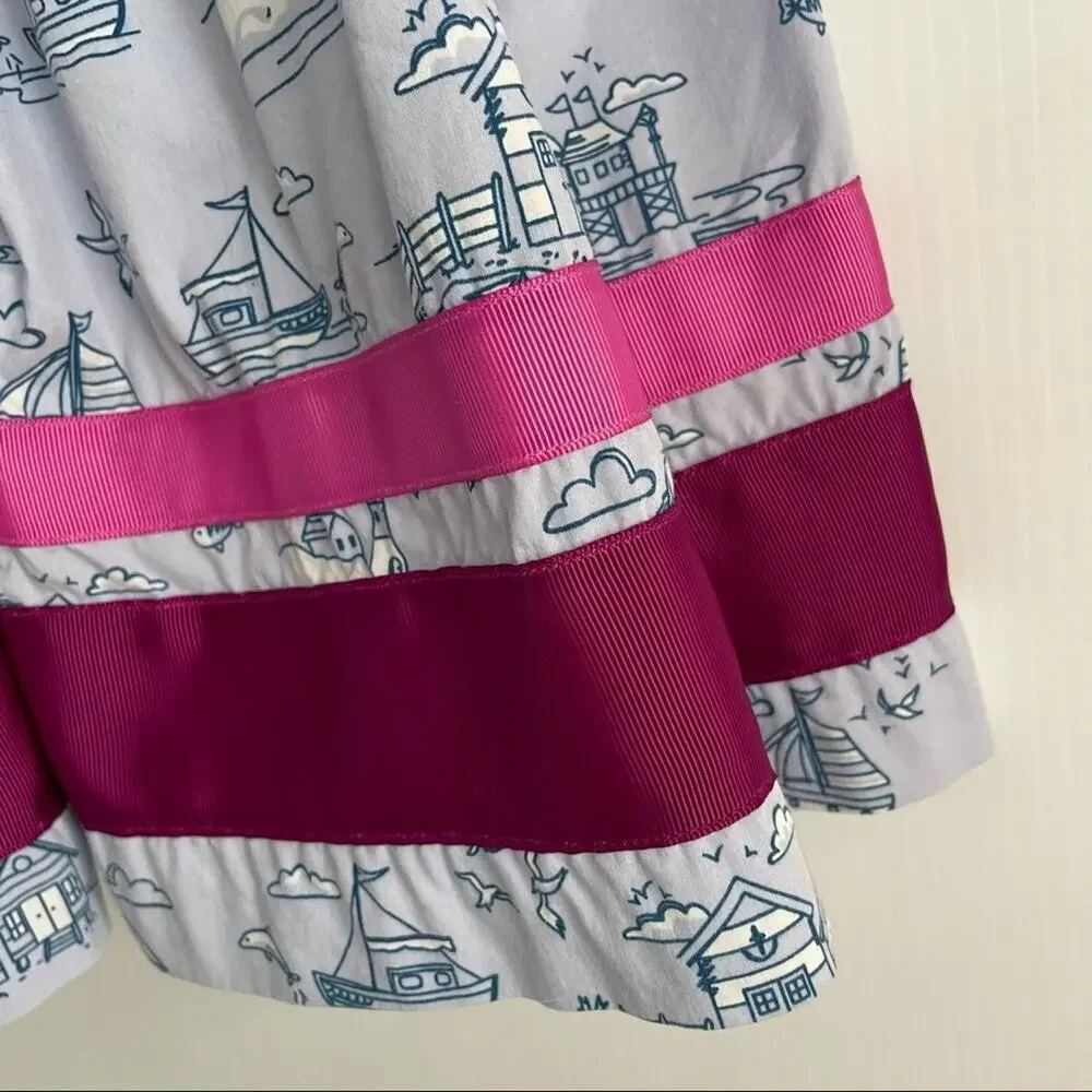 Matilda Jane Boardwalk Dress It’s a Wonderful Parade sz 6 nautical sailboat