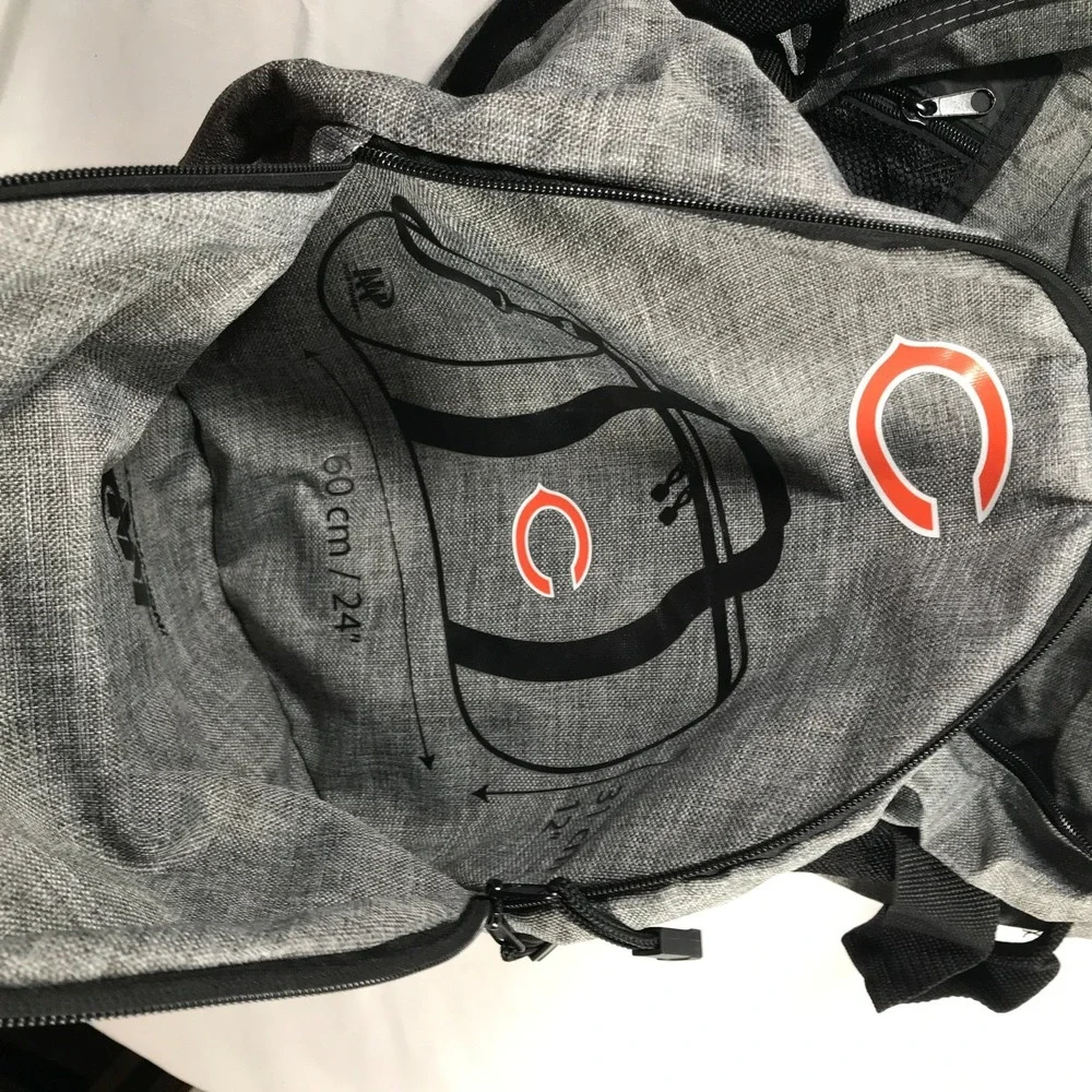 NFL Chicago Bears Gray Duffel Bag Zip Closure Shoulder Strap Handles 24