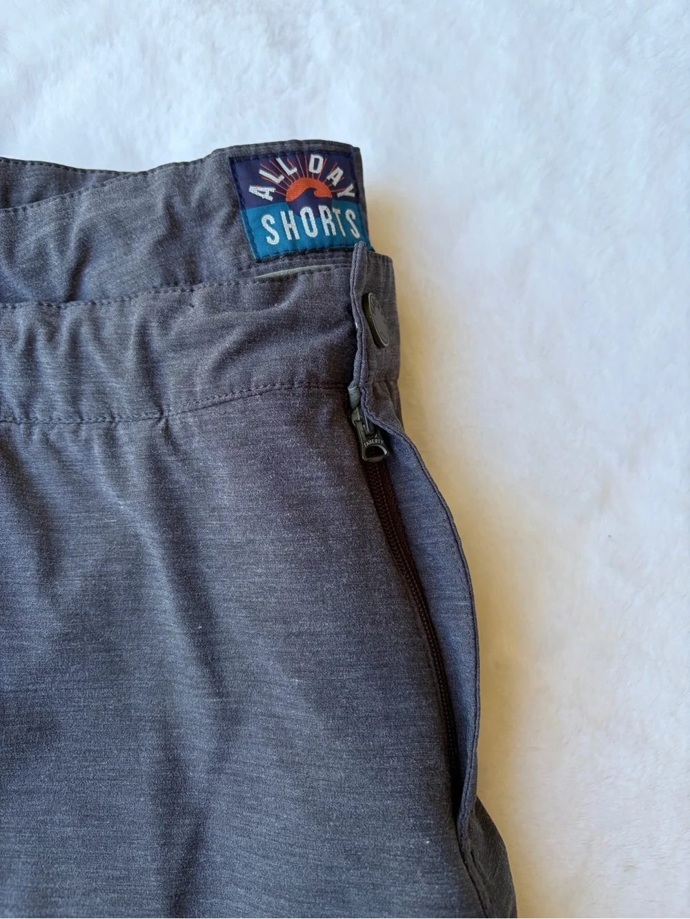 Faherty All Day Shorts Mens Gray Chino Drawstring Stretch Casual