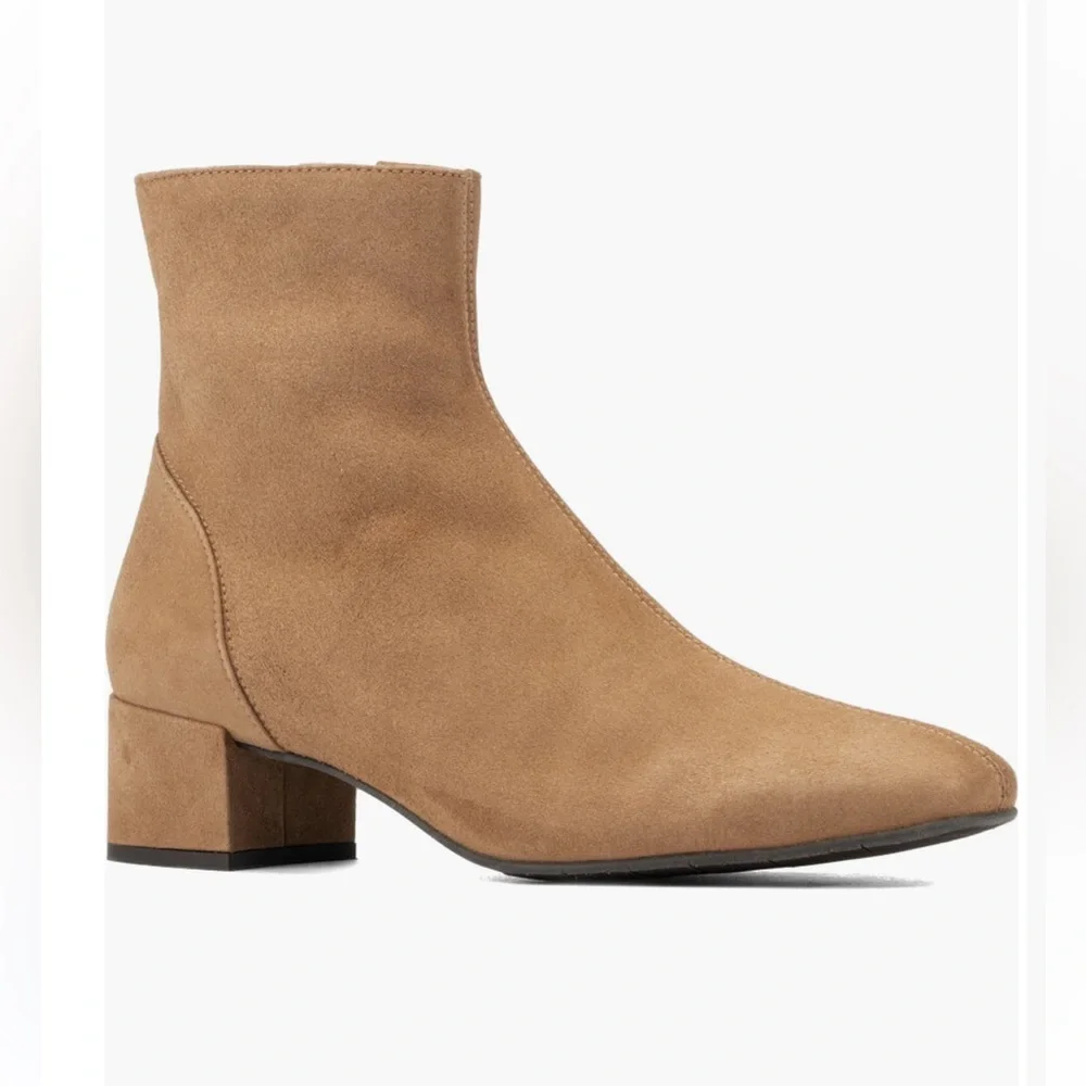 Aquatalia Larra Weatherproof Suede Tan Bootie Size 10