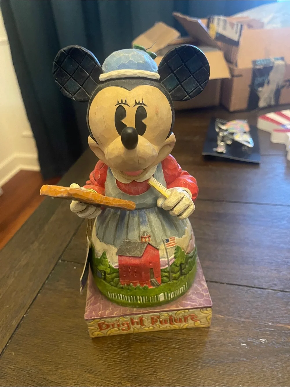 Missing* Hand-Painted Minnie Mouse Kitchen Figurine - Multicolor
