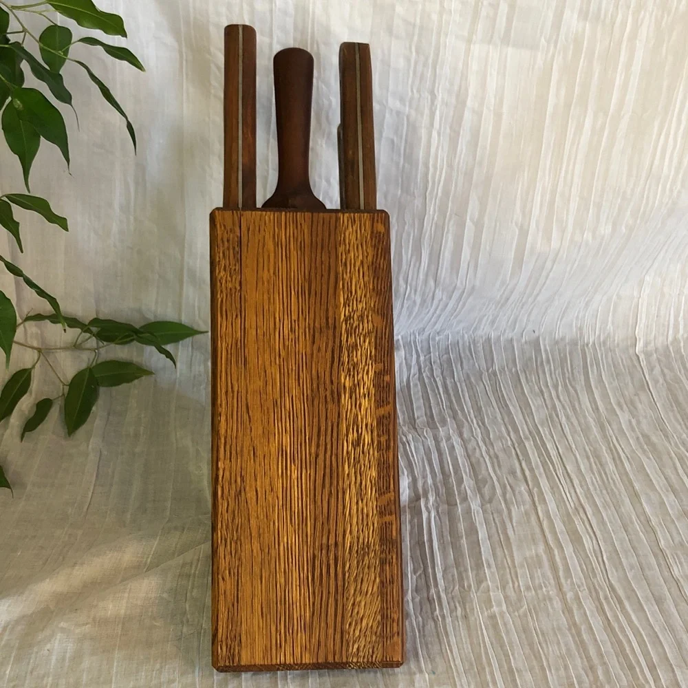 CHICAGO CUTLERY Knife Block set of 5 Chef knife, paring, sharpening tool ++