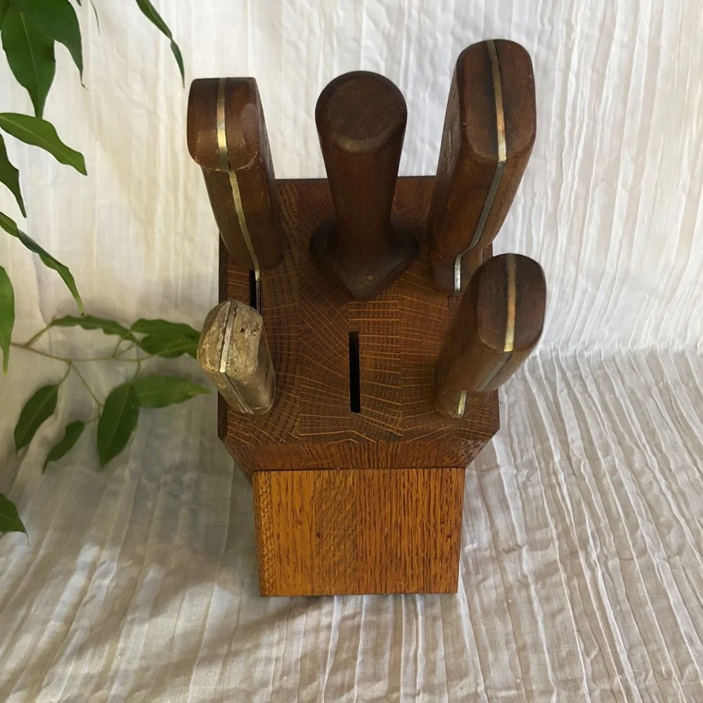 CHICAGO CUTLERY Knife Block set of 5 Chef knife, paring, sharpening tool ++