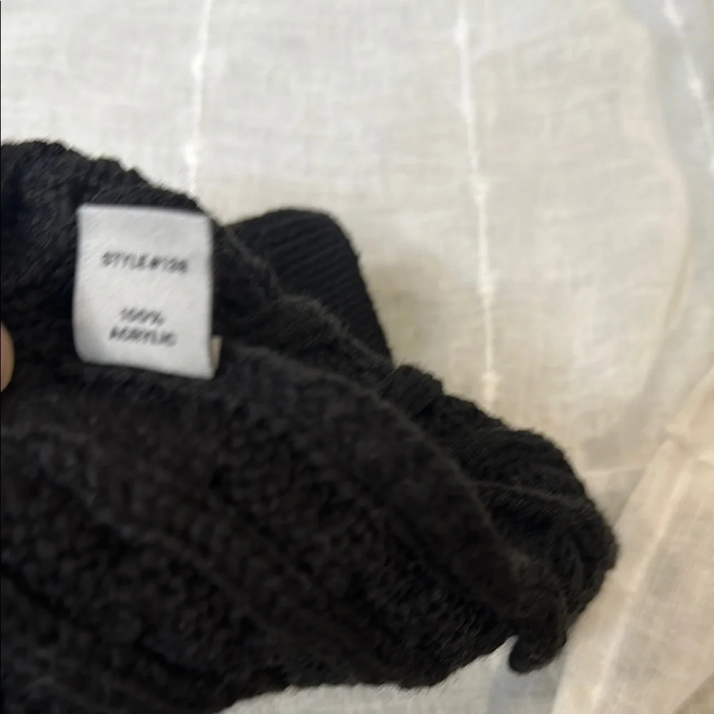 Black Cable Knit Beanie by Richardson Tagged 