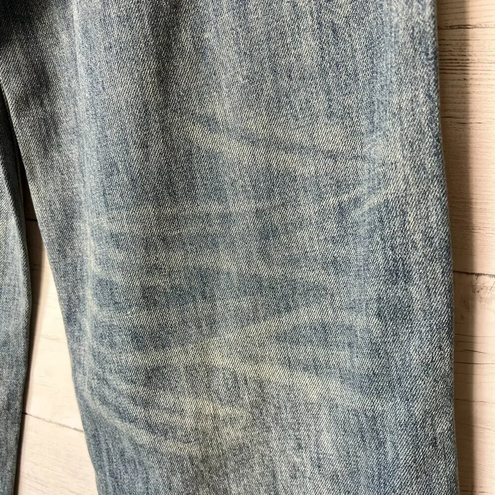 Sandrine Rose Jeans Womens Size 25 Floral Embroidered Wide Leg 100% Cotton
